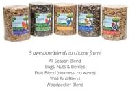 JCs Wildlife Wild Bird Blend Premium Bird Seed Large Cylinder, 3.75 lb (4 Cylinder)