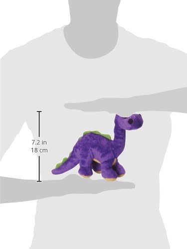 goDog Dinos Bruto Squeaky Plush Dog Toy, Chew Guard Technology - Purple, Small