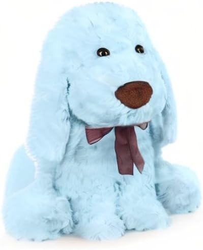 Blue Goldendoodle Furry Poodle Puppy Dog Blue Stuffed Animal Plush Toys for Kids Boys Girls Birthday Bedtime Xmas Gift, 11.8 inches