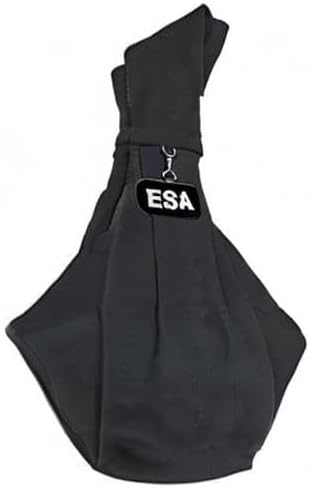 Small Emotional Support Dog Sling Carrier with ID Tag | EZ-Sling for Small Dogs | Includes Five ESA Handout Cards | Comfortable Alternative to Conventional pet Carriers