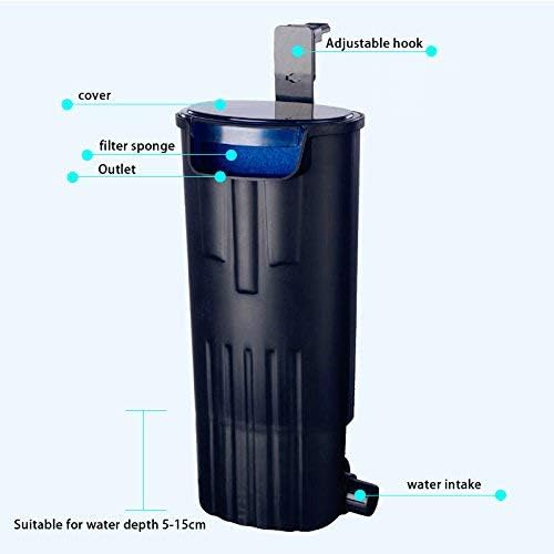LONDAFISH Ultra-Low Water Level Turtle Filter - 600L/H Submersible Aquarium Filter w/Waterfall Oxygenation, Quiet Operation for 10-40 Gallon Tanks