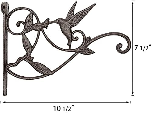 Mkono Hanging Plant Bracket Hook Iron Decorative Plant Hanger for Flower Basket Bird Feeder Wind Chime Lanterns, 1 Pack