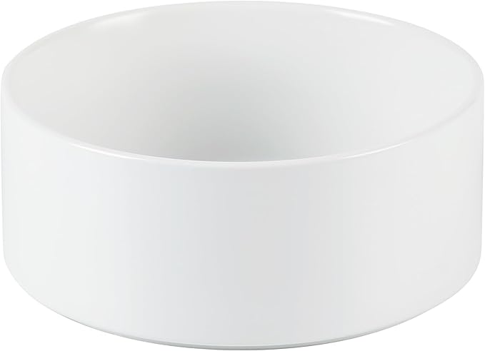 Non-Slip 8.2inch Ceramic Dog Food and Water Bowl for Large Breed Dogs, Pet Bowl for Replacement (Single Bowl, White)