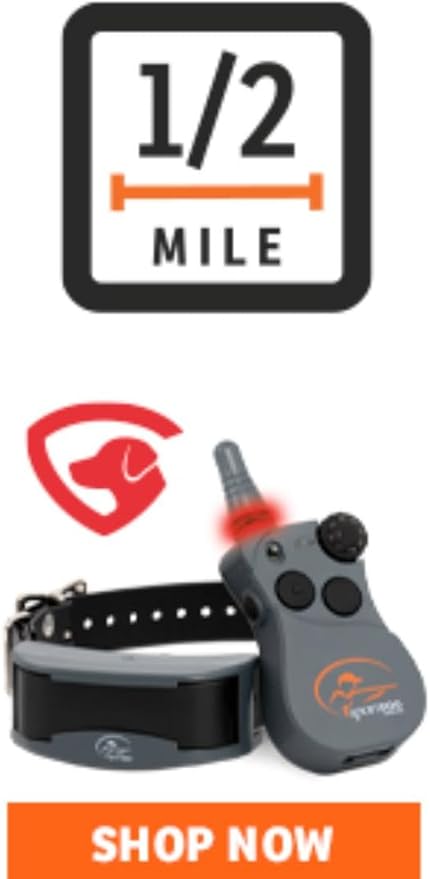 SportDOG Brand SportHunter 825X Dog Training Static Collar with Remote, 1/2 Mile Range Waterproof Dog E-Collar, Submersible up to 25 Ft, Rechargeable Training Device with Static, Vibrate and Tone