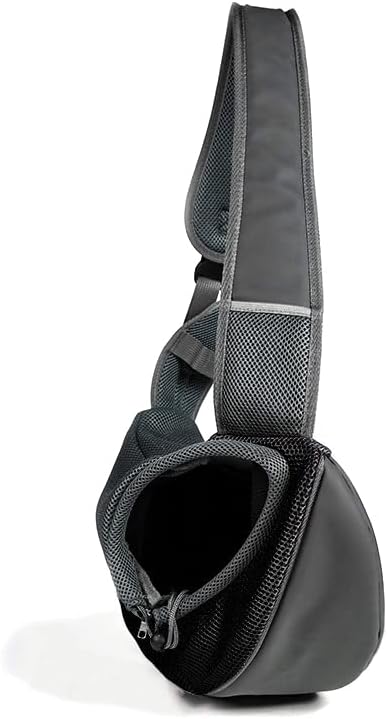 Kucehiup Pet Sling Carrier for Small Dogs Cats Breathable Mesh Travelling Hands-Free Puppy Backpack(Fits Approximately 3 lbs to 6 lb Pets)(Black)
