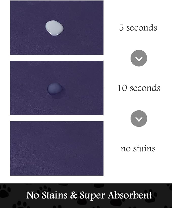 Pet Feeding Mat-Absorbent Dog Mat for Food and Water Bowl-No Stains Quick Dry Water Dispenser Mat-Dog Accessories Pet Supplies-Bowl for Messy Drinkers(Navy,12"x19"