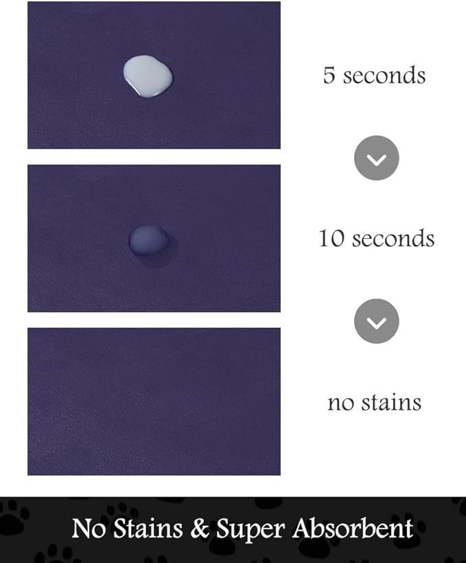 Pet Feeding Mat-Absorbent Dog Mat for Food and Water Bowl-No Stains Quick Dry Water Dispenser Mat-Dog Accessories Pet Supplies-Bowl for Messy Drinkers(Navy,16"x24"