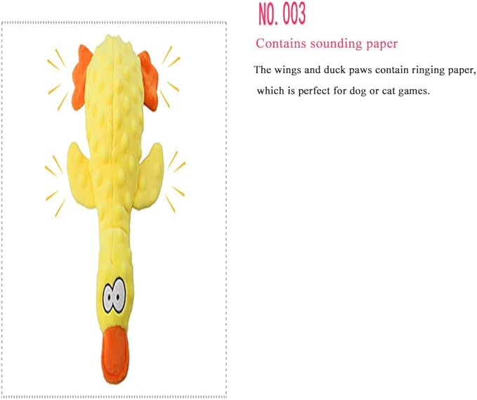 OUANGANC Calming Duck Dog Toy for Aggressive Chewers, Make a Crinkly Crunchy Noise, with Squeaker, 2025 Upgraded Indestructible Puppy Teething Toys, for Small to Medium Dog Breeds (Green 10.6in)