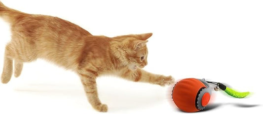 Smart Speedy 3.0 Interactive Cat Ball with Auto Obstacle Avoidance - Indoor Kitten Toy for Mental Stimulation & Playtime Fun ,2025 Edition (Orange)