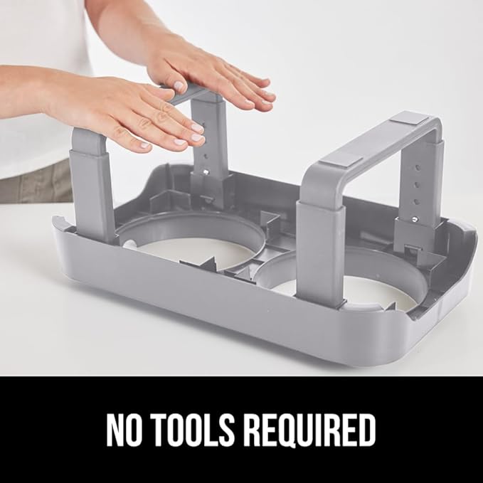 GORILLA GRIP Elevated Dog Bowls Stand, 6 Cup Stainless Steel Food Bowl Set of 2, 5 Height Adjustable Raised Feeding Station for Small Breed Puppy Dogs and Cats, Medium, Large Sized Pets Feeder, Gray