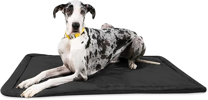 K9 Ballistics Tough Ripstop Dog Crate Pad - Durable & Machine Washable with Non-Skid Bottom and 120-Day Warranty, Fits 54" Wire Crates - XX-Large, Obsidian Black