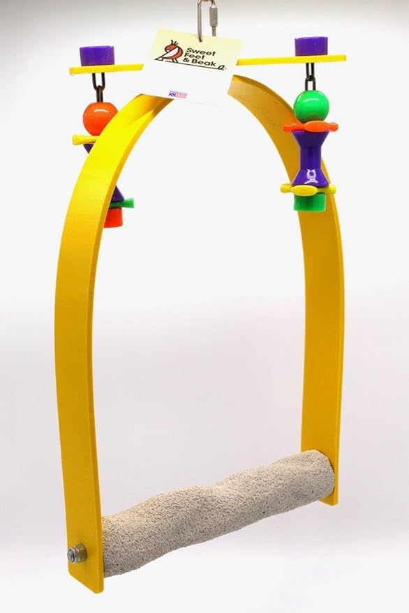 Sweet Feet and Beak Small Whirly Bird - Perfect Cage Toy Stimulates Visual and Physical Activity - Safe, Non-Toxic, Cage Accessories for Large Birds