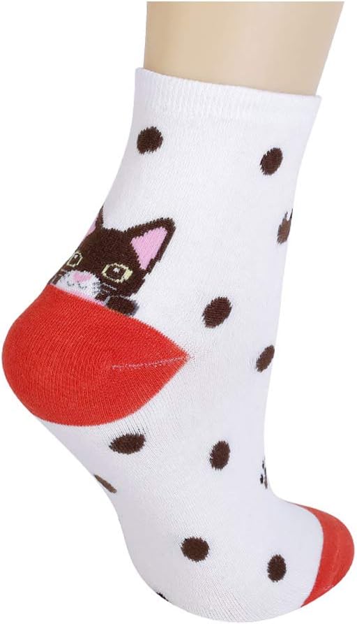 Womens Grils Cute Animal Socks, Dog Cat Socks, Novelty Funny Crew Sock, Animal Gifts for Women Dog and Cat Lovers