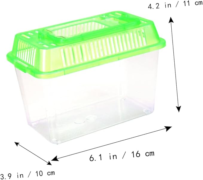 Betta Fish Tank LED Fish Tank Plastic Aquarium Gallon Fish Bowl Small Betta Tank Fish Box with Portable Goldfish Bowl Frog Suite Travel Green Portable Fish Tank Travel