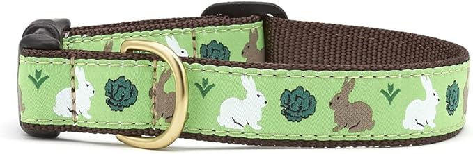 Up Country Garden Rabbit Pattern Dog Collar, Small (9 to 15 Inches) 1 Inch Wide Width