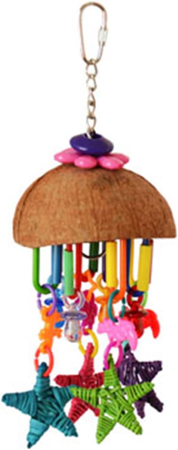 Super Bird Creations SB896 Seeing Stars Bird Toy - Interactive Foraging Toy, Ideal for Parrotlets, Parakeets, Cockatiels, Stimulates Mental and Physical Activity - Small/Medium Bird Size, 9.5" x 3.5"