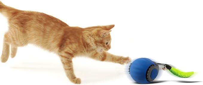 Smart Speedy 3.0 Interactive Cat Ball with Auto Obstacle Avoidance - Indoor Kitten Toy for Mental Stimulation & Playtime Fun ,2025 Edition (Blue)