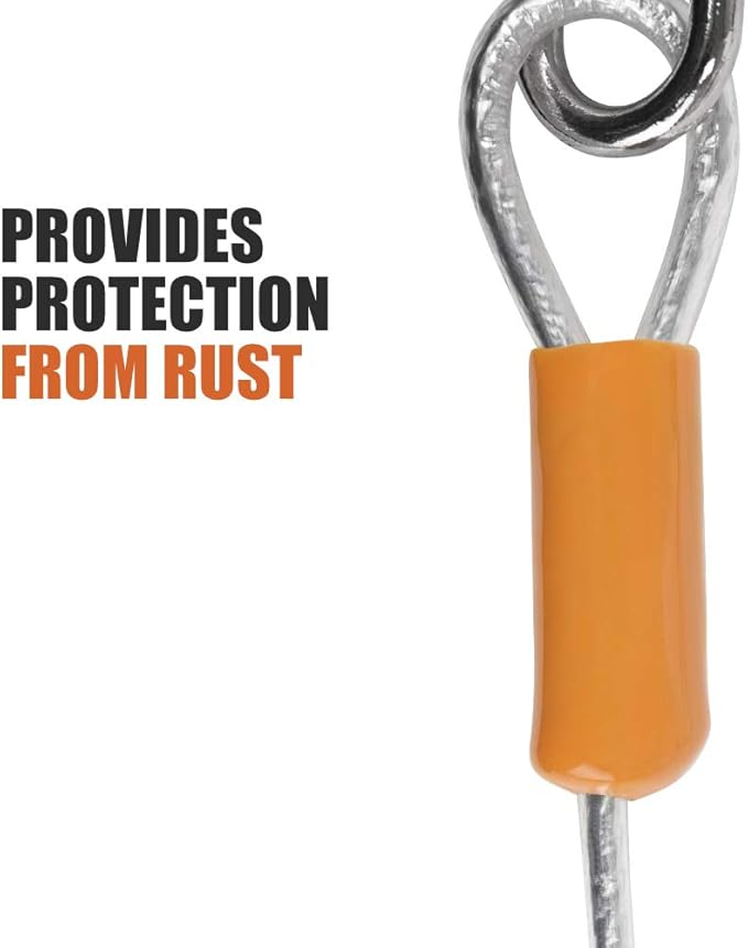 BV Dog Tie Out Cable 25 Feet - Heavy Duty Dog Lead up to 90 Pounds - Reflective & Rust-Free with Quick Release Swivel Clips & 360° Rotating Clasp - Tangle-Free Dogs Runner for Yard (Silver, Single)