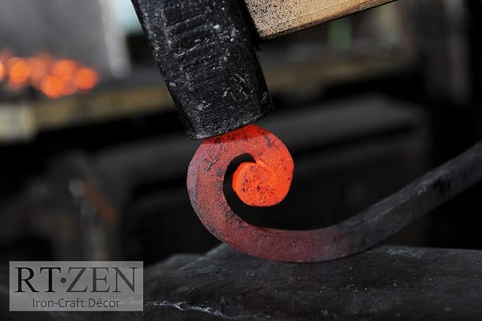 RTZEN Plant Hangers Outdoor or Indoor - Wrought Iron Metal Hanger Indoor Hook - Heavy Duty Wall Bracket Hooks for Hanging Plants Baskets Lanterns Wind Chimes - 2 Pack (Large Black Ceiling Hooks)