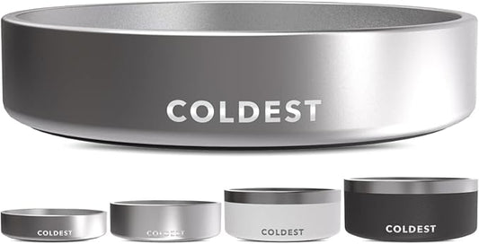 Coldest Dog Bowl - Anti Rust Metal, Non Slip, 3 Layers Insulated Stainless Steel Dog Bowls - Spill Proof & Heavy Duty - Water Bowl for Dogs, Cats, Dish Washer Safe (21 oz, Polished Stainless Steel)