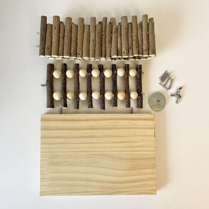 Hamster Cage Platform, Decorative Wooden Small Pet Activity Playground with Ladder, Hamster Wooden Platform for Squirrel Guinea Pig Golden Bear Sugar Glider