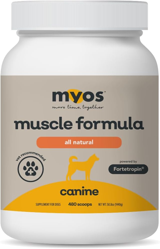 MYOS Canine Muscle Formula - All-Natural Muscle Building Supplement - Helps Reduce Muscle Loss in Aging Dogs and Improve Recovery from Injury or Surgery