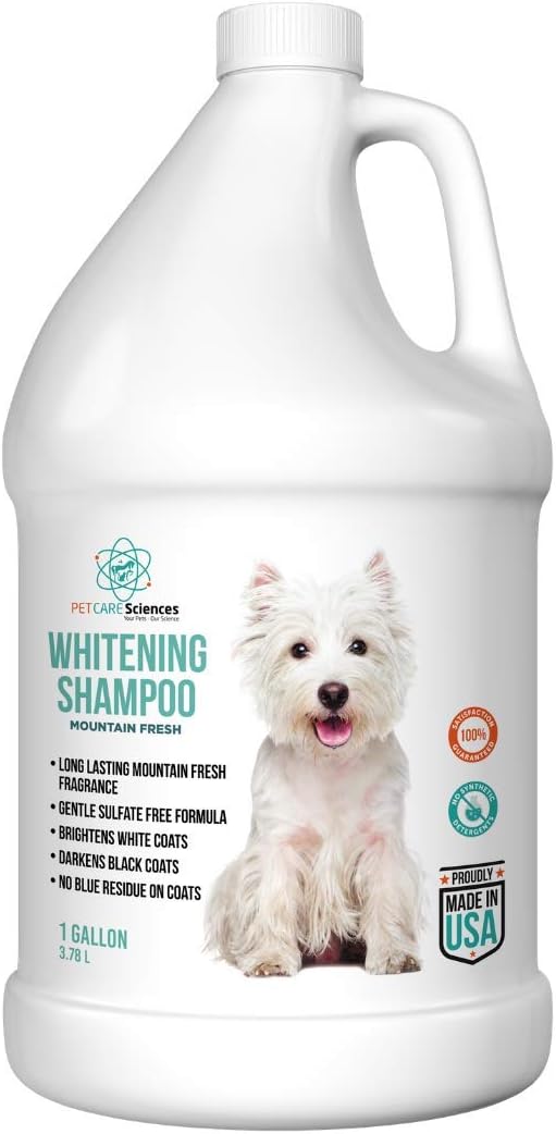1 Gallon Dog Whitening Shampoo - Dog Shampoo for White Dogs - Puppy Shampoo for White Coats - Hair and Fur Whitener for Dogs - Made in The USA