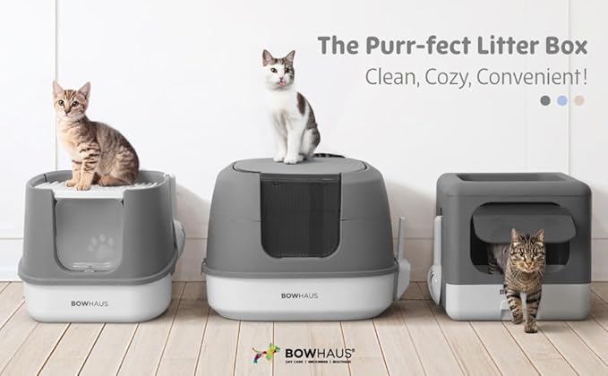 Foldable Cat Litter Box w/Lid, Scoop & Mat, Drawer Design Cat Toilet for Kitten, Two-Way Entry Kitty Litter Box, Odor Control & Easy to Clean, Blue