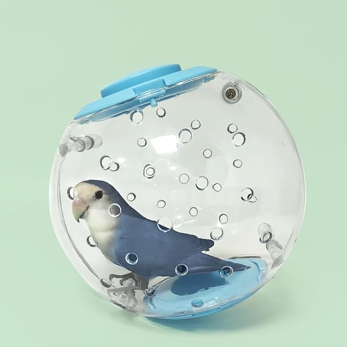 Bird Toys Parrot Running Ball for Small Birds Transparent Breathable Large Space for Parakeets, Conures, Budgies, and Lovebirds, Diameter 7.1-inch
