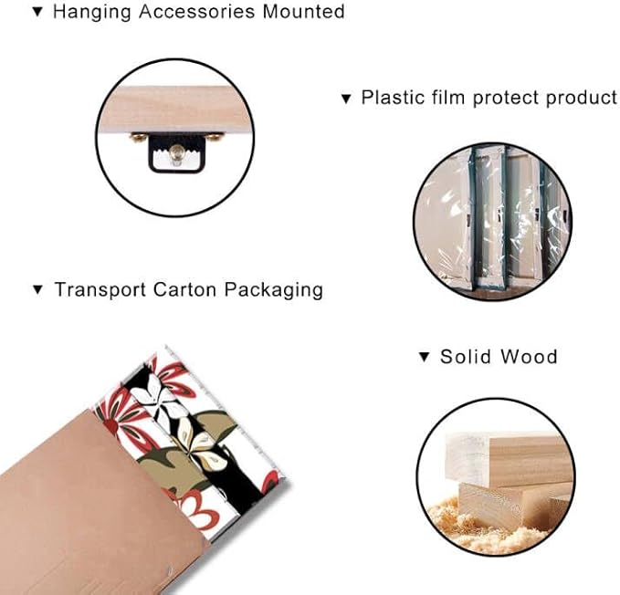 Lasdel Natural Extra Framed Canvas Wall Art of Wide Waterfall & Red Leaves Picture For Bedroom,Burgundy Nature Black White Artwork Decor,Beautiful Maple Leaves Landscape Print Painting,30x60