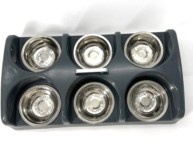 Puppy Feeding System 6 Litter Multiple Dog Bowl Feeder Puppy Feeder Station, Weaning Dish Puppy's Feeding