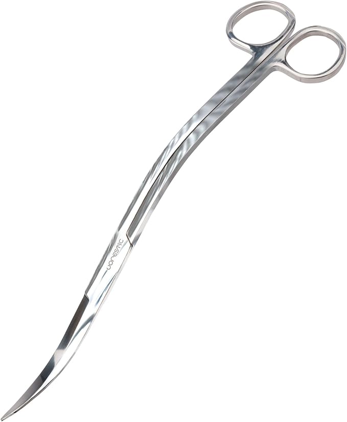 Long Aquarium Scissors for Plants 9.8 inches, Aquascaping Scissors, Aquarium Plant Trimmer, Aquascape Tools, Terrarium Tools for Plants (1 Pc Wave)