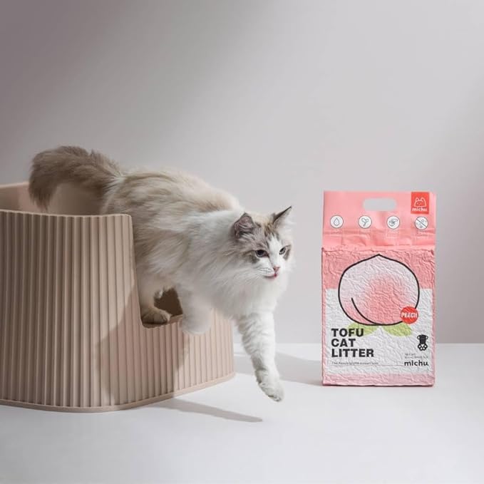 Tofu Cat Litter Natural Clumping Tofu Cat Litter, Fast Clumping and Easily Scoop-able 5.5lb/88oz 5 Scents - Watermelon, 4 Pack