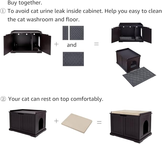 unipaws Cat Litter Box Enclosure Furniture, Cat Washroom, Hidden Litter Box Cover, Cabinet for Large Cat, Dog Proof Cat Litter Boxes, Hideaway Litter Box, Cat House