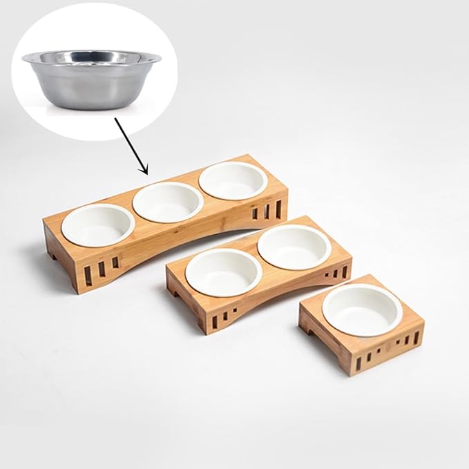 2Pcs Replaceable Bowls Stainless Steel for Cat Bowls Elevated Pet Bowls (Stainless Steel, Replaceable Bowl)