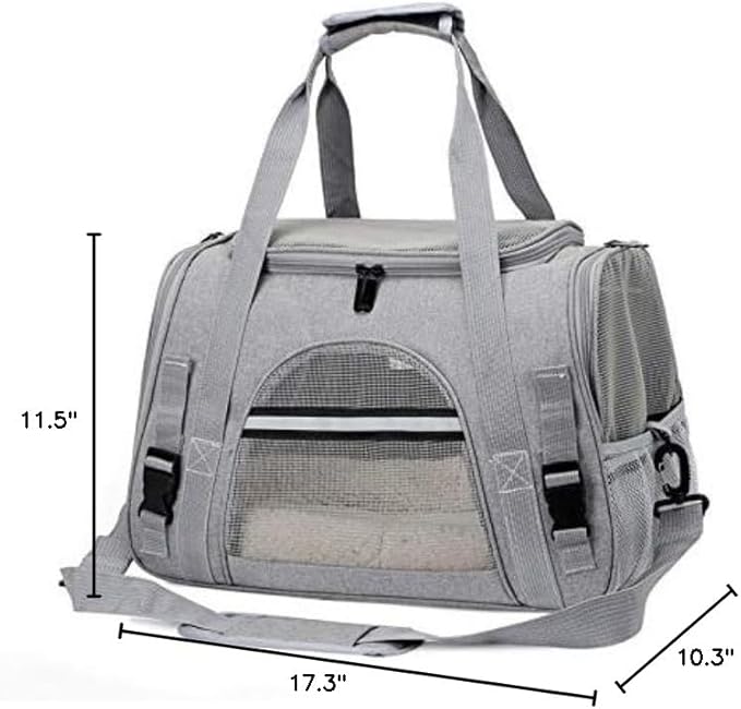 Cat Carriers, Dog Carriers, Pet Carriers – Airline-Approved Soft-Sided Bag for Cats & Small Dogs (Up to 15 lb), Foldable, Breathable Mesh, Privacy Cover, Washable & Lightweight