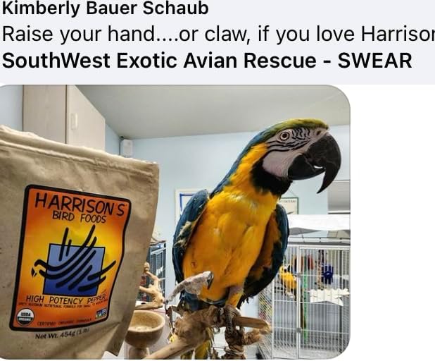 Harrison's Bird Foods High Potency Pepper—Maximum Nutritional Formula for Small to Medium Birds, Certified Organic Non-GMO Pet Bird Food, Vet-Developed, Suitable for All Life Stages, 454 g/ 1 lb
