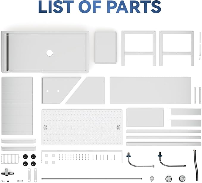 Professional 46" Dog Washing Station, Stainless Steel Dog Bathing Station, Height Adjustable Dog Wash Station, Storage Drawer, Upgrade Parts, Home, Commercial (Left Ramp)