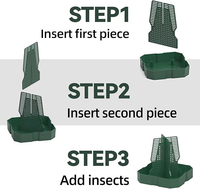 Chameleon Feeder Bearded Dragon Feeder for Mounted Insect with Rope and Tweezers, Tank and Aquarium Accessories for Lizard, Bearded Dragon, Gecko, Frog(Large)