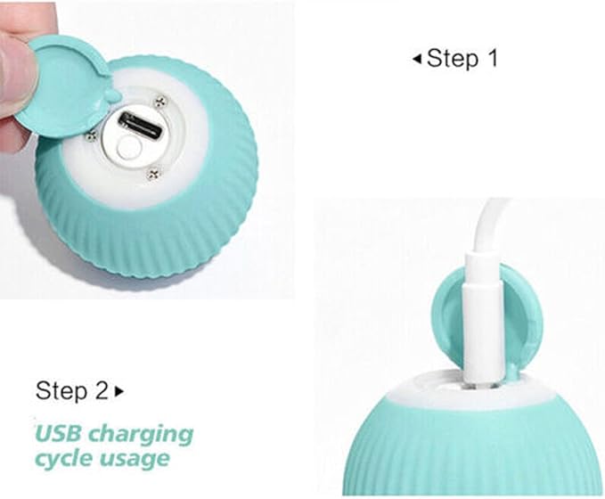 Power Ball 2.0 - Interactive Smart Cat Toy, Automatic Rolling Ball for Indoor Cats, USB Charged (Blue)