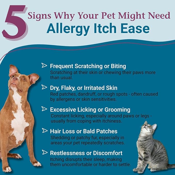 PetAlive Anti Itch Relief for Dogs and Cats Granules - Homeopathic Cat and Dog Allergy Relief - Stops Scratching, Soothes Redness and Dryness - Anti Itch for Dogs and Cats