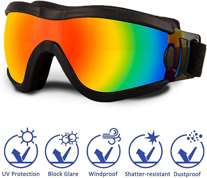 Medium Dog Sunglasses with Adjustable Strap UV Protection, Winproof Puppy Sunglasses, Suitable for Dogs Eyes Protection,Soft Dog Goggles