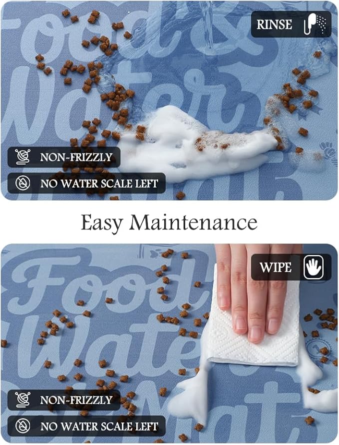 Pet Feeding Mat-Absorbent Dog Mat for Food and Water Bowl-No Stains Quick Dry Water Dispenser Mat-Dog Accessories Pet Supplies-Bowl for Messy Drinkers(Words,23"x34"