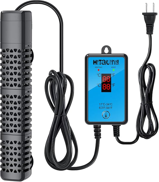 HiTauing Aquarium Heater, Upgraded 200W Fish Tank Heater with Intelligent Leaving Water Automatically Stop Heating and Advanced Temperature Control System, Suitable for Saltwater and Freshwater