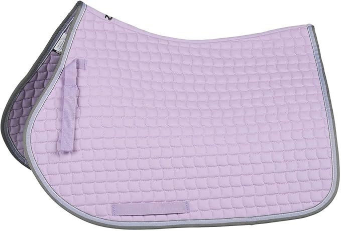 HORZE Adepto Padded All Purpose Quilted Equestrian Saddle Pad for Horses with Two-Tone Trim