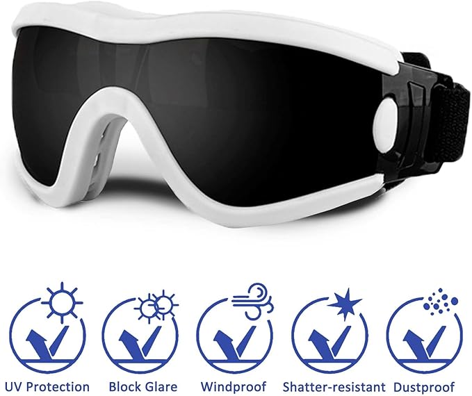 Medium Dog Sunglasses with Adjustable Strap UV Protection, Winproof Puppy Sunglasses, Suitable for Dogs Eyes Protection,Soft Dog Goggles