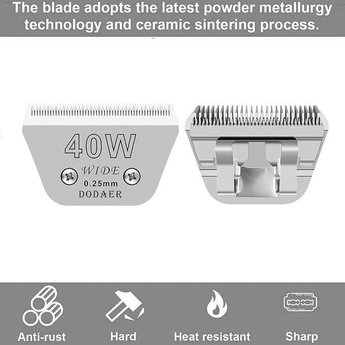 Wide Blades for Dog Grooming Blades Compatible with Andis Dog Clippers,40W Dog Clipper Blades Compatible with Oster A5,Wahl km10 Dog Clippers for Horse Dog Cat Animals,Stainless-Steel Blade Sharp