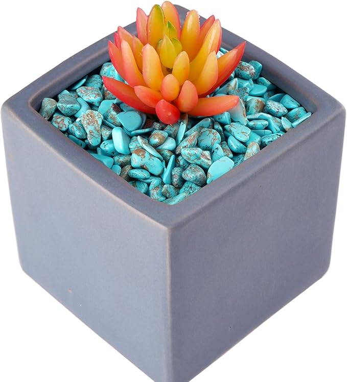 WAYBER 1 Lb/460g Green Turquoise Decorative Stones Irregular Aquarium Pebbles Crystal Rocks Quartz Gravels for Fish Turtle Tank/Succulent Plants/Air Plants Decoration (Fill 1 Cup)