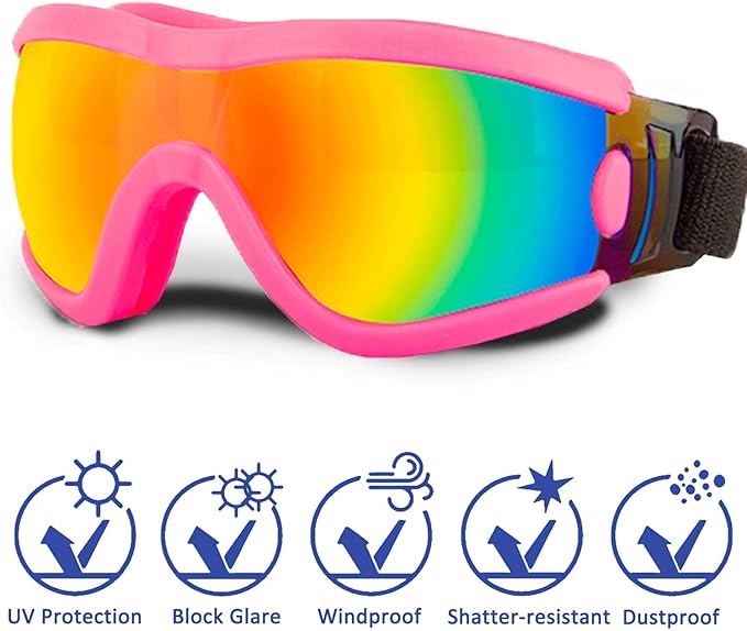 Medium Dog Sunglasses with Adjustable Strap UV Protection, Winproof Puppy Sunglasses, Suitable for Dogs Eyes Protection,Soft Dog Goggles