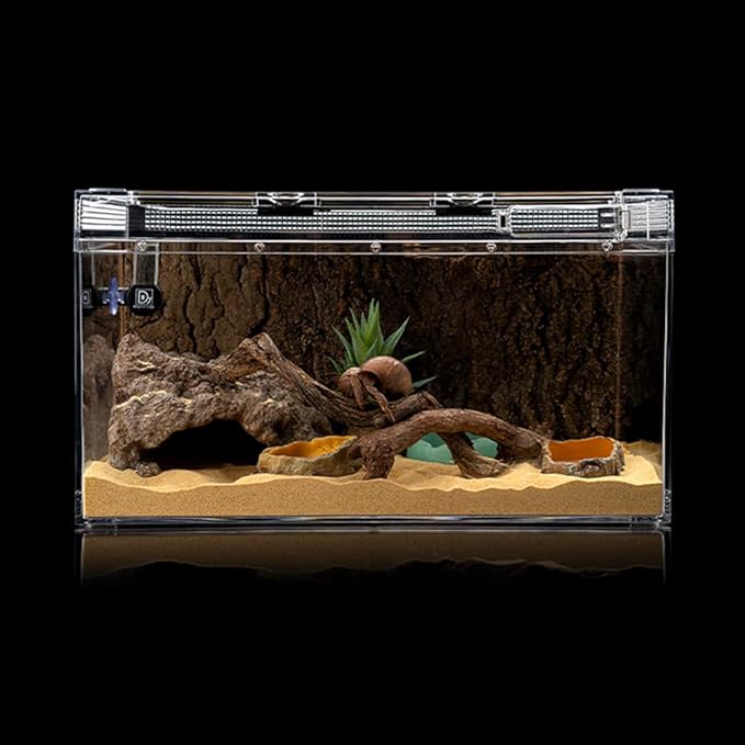 Reptile Simulation Rock Cave Hideouts Terrarium Habitat Décor Bearded Dragon Hideout for Turtles Lizards Snakes Crab (Medium)
